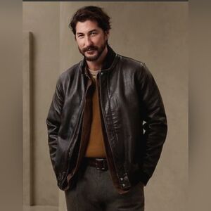 Banana Republic Dark Brown Leather Bomber Jacket